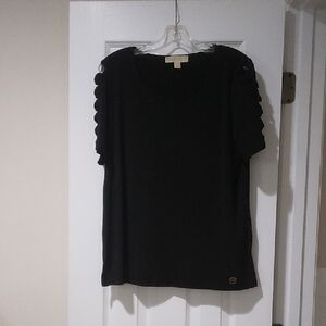 Michael Kors Black Boxy Short Sleeve Blouse